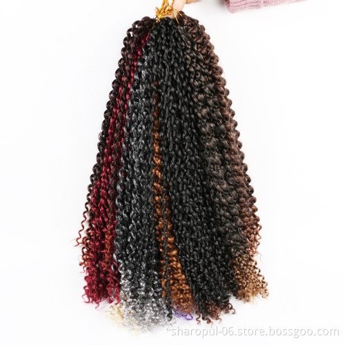 Passion Twist Hair 18 Inch Water Wave Synthetic Braids for Passion Twist Crochet Braiding Hair Bohemian curly